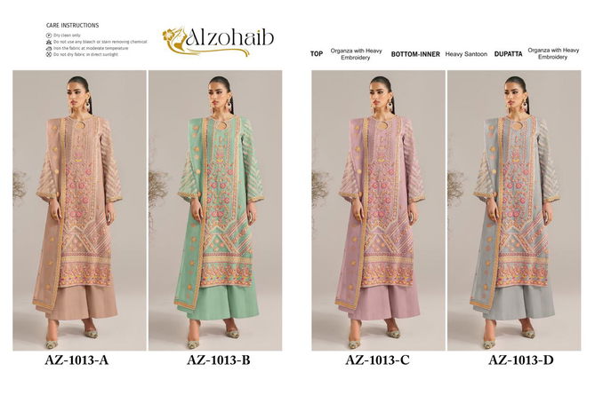 AZ 1013 A To D Embroidery Organza Pakistani Suits Wholesale Shop In Surat